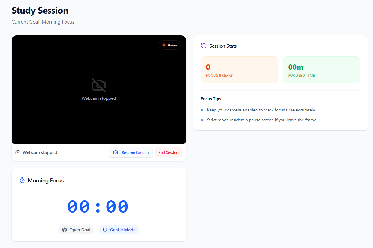 Study Tracker Dashboard with Timer